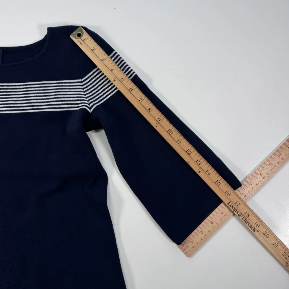 GAP Boatneck Nautical Bib Striped Sweater Womens Small Indigo Blue‎ Knit